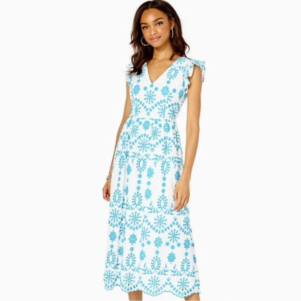 LILLY PULITZER Lillyanne Embroidered Midi Dress